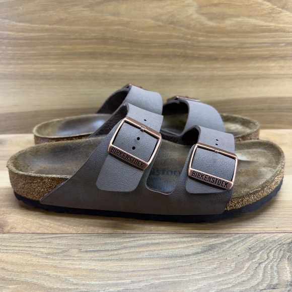 Birkenstock Arizona Sandals Womens 7 N EU 38 Birko Brown Slip On - Picture 5 of 10